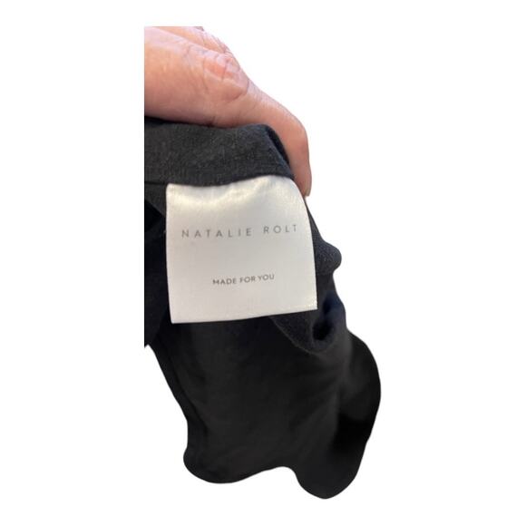 Revolve Natalie Rolt Daisy Linen Strapless Mini Dress Scalloped Edge Black Sz 2 - Picture 11 of 16